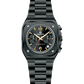 Black watch with a detailed face on a white background - branded wrist watch for men in pakistan
