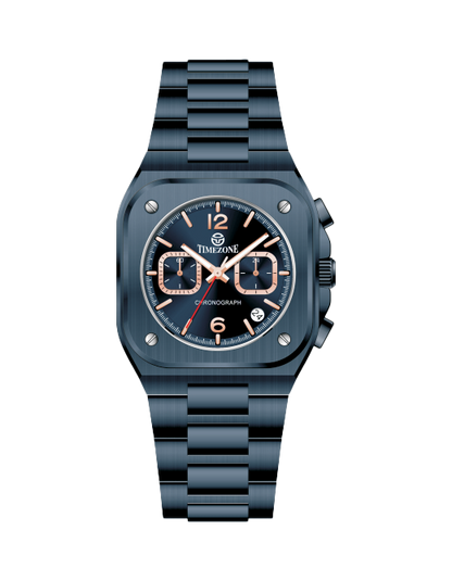 Blue watch with a detailed face on a white background - branded wrist watch for men in pakistan 