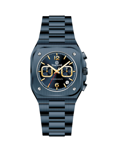 Blue watch with a detailed face on a white background - branded wrist watch for men in pakistan