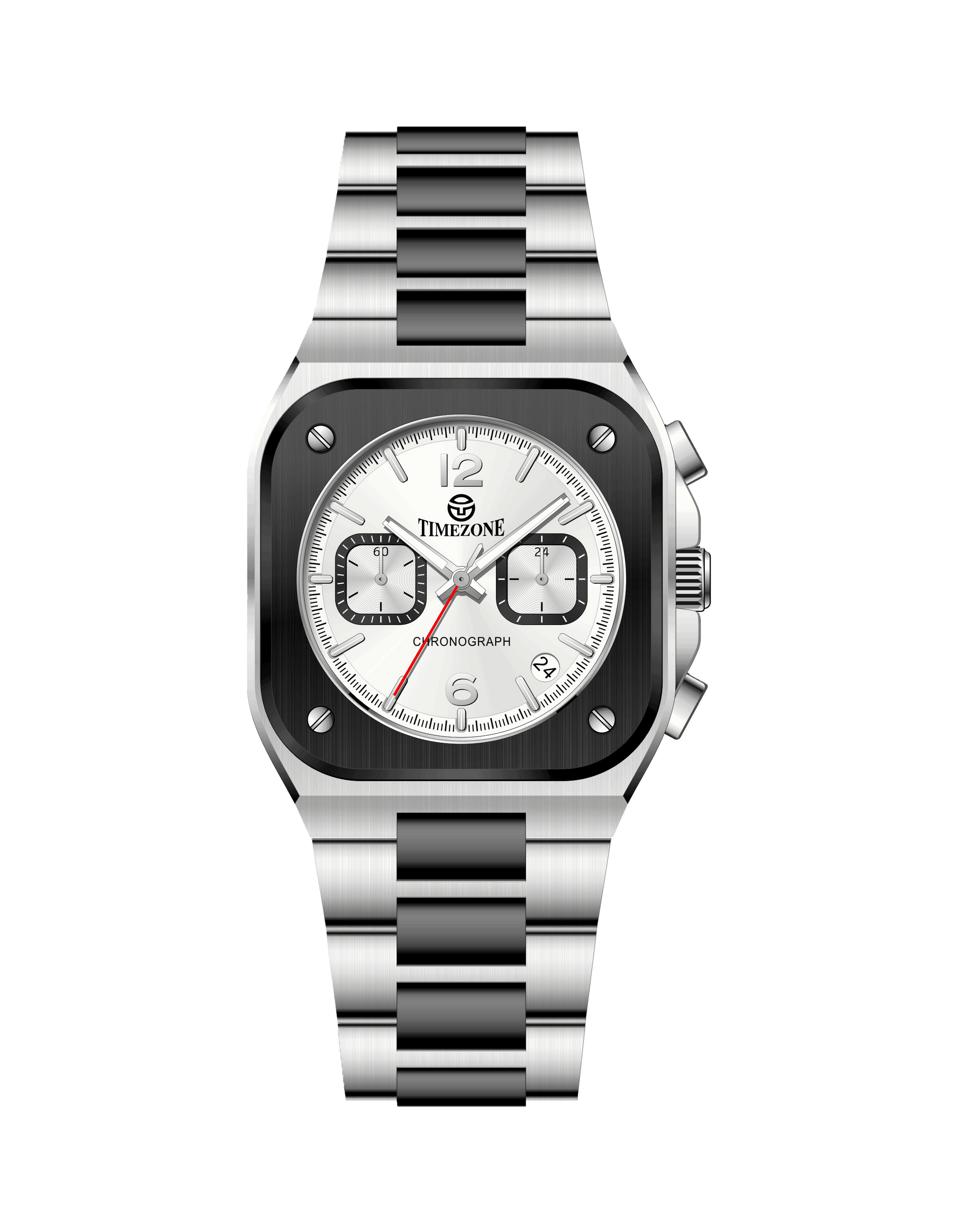 Silver watch with a white face on a white background - branded wrist watch for men in pakistan