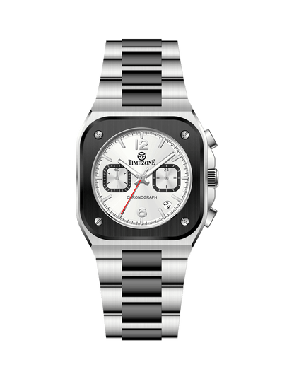 Silver watch with a white face on a white background - branded wrist watch for men in pakistan