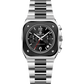 Silver watch with black face on a white background - branded wrist watch for men in pakistan