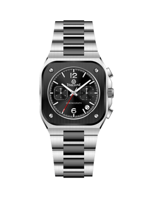 Silver watch with black face on a white background - branded wrist watch for men in pakistan