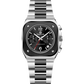 Silver watch with black face on a white background - branded wrist watch for men in pakistan