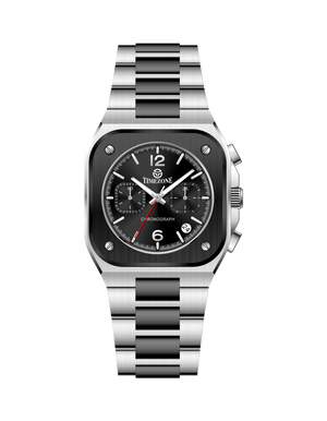 Silver watch with black face on a white background - branded wrist watch for men in pakistan