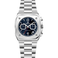 Silver watch with blue face on a white background - branded wrist watch for men in pakistan