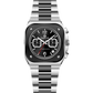 Silver watch with black face on a white background - branded wrist watch for men in pakistan