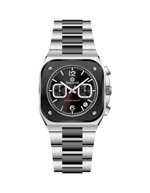Silver watch with black face on a white background - branded wrist watch for men in pakistan