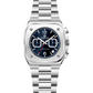 Silver watch with blue face on a white background - branded wrist watch for men in pakistan