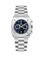 Silver watch with blue face on a white background - branded wrist watch for men in pakistan