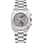 Silver watch with digital and analog display on a white background - branded wrist watch for men in pakistan