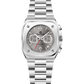 Silver watch with digital and analog display on a white background - branded wrist watch for men in pakistan