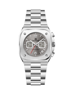 Silver watch with digital and analog display on a white background - branded wrist watch for men in pakistan