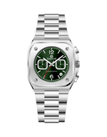 Silver watch with a green face on a white background - branded wrist watch for men in pakistan