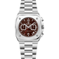 Silver watch with a brown face on a white background - branded wrist watch for men in pakistan