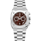 Silver watch with a brown face on a white background - branded wrist watch for men in pakistan