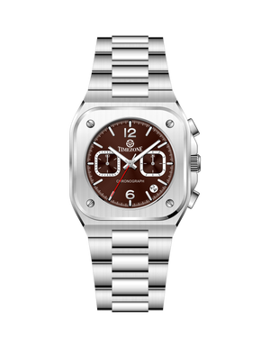Silver watch with a brown face on a white background - branded wrist watch for men in pakistan